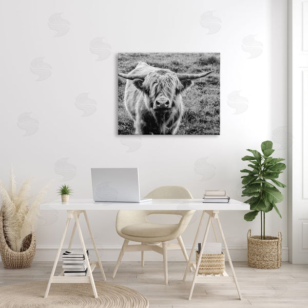 Stupell Industries Nathan Larson | Wild Country Cattle Portrait Black And White Photography Wall Art