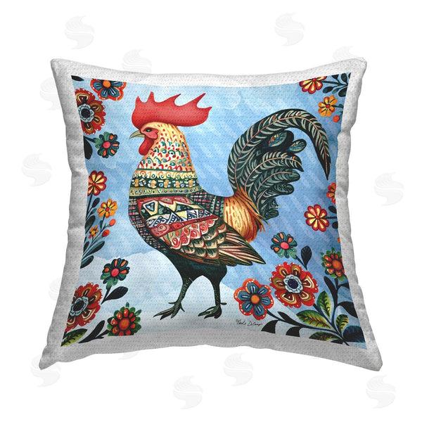 Stupell Industries ND Art | Applique Patterned Rooster Printed Throw Pillow