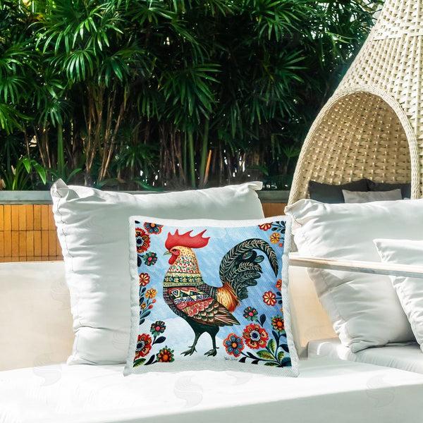 Stupell Industries ND Art | Applique Patterned Rooster Printed Throw Pillow