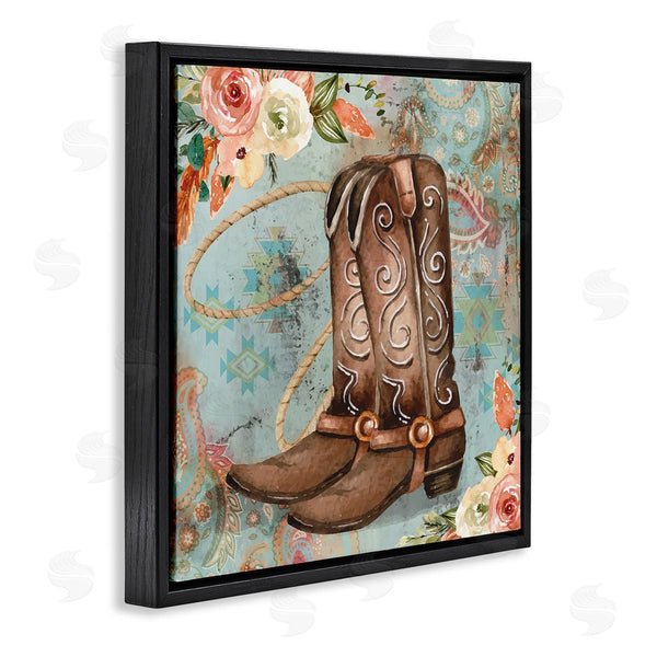 Stupell Industries ND Art | Cowboy Boots Western Paisley Florals
