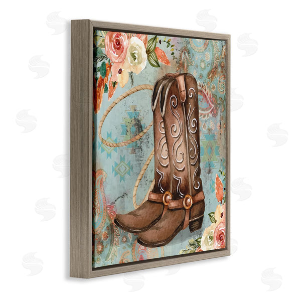 Stupell Industries ND Art | Cowboy Boots Western Paisley Florals