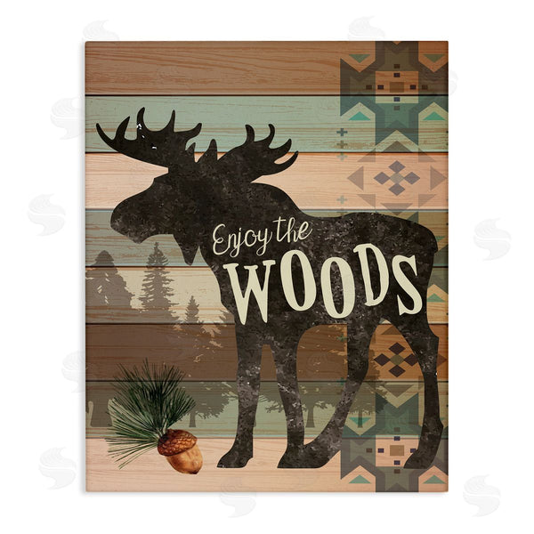 stupell industries ND Art | Enjoy The Woods Patterned Moose