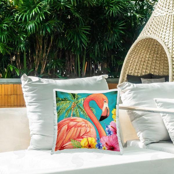 Stupell Industries ND Art | Flamingo With Summer Plants Printed Throw Pillow