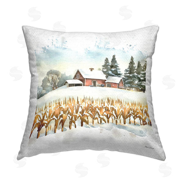 Stupell Industries ND Art | Snowy Wheat Field Farm Printed Throw Pillow