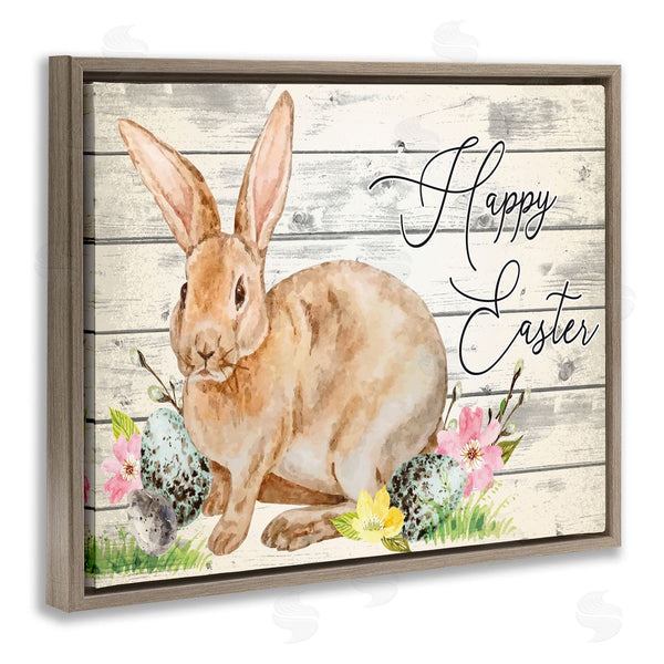 Stupell Industries ND Art | Spring Floral Happy Easter Bunny