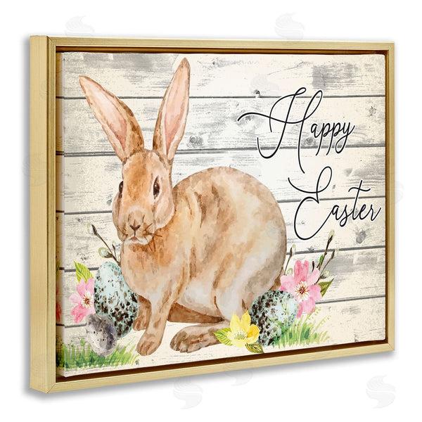 Stupell Industries ND Art | Spring Floral Happy Easter Bunny