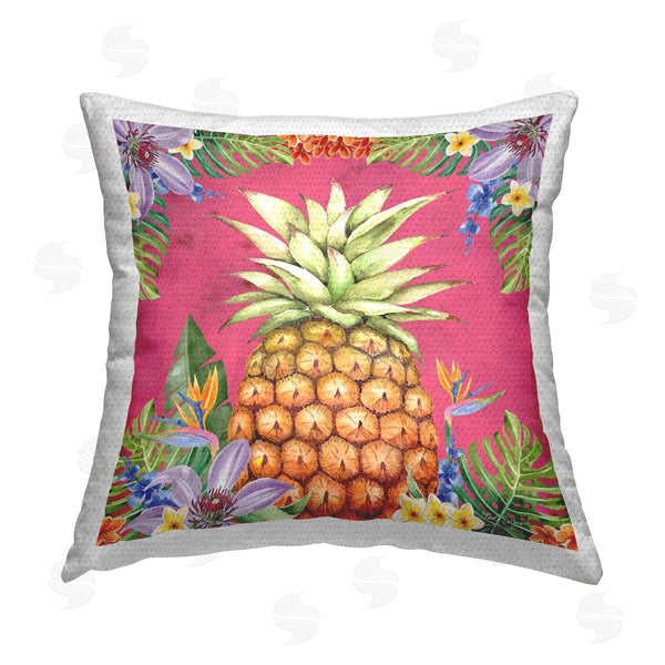 Stupell Industries ND Art | Tropical Florals & Pineapple Printed Throw Pillow