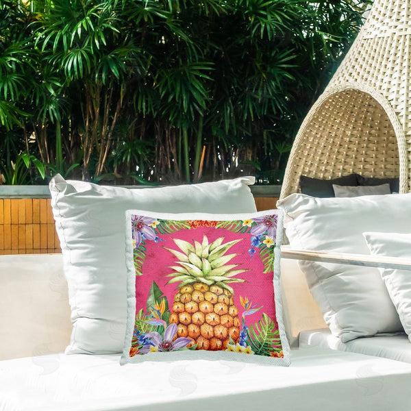 Stupell Industries ND Art | Tropical Florals & Pineapple Printed Throw Pillow