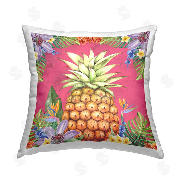 stupell industries ND Art | Tropical Florals & Pineapple Printed Throw Pillow