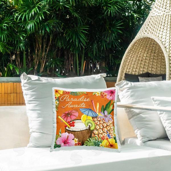 Stupell Industries ND Art | Tropical Paradise Awaits Printed Throw Pillow
