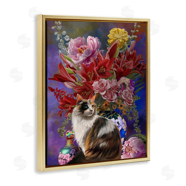 Stupell Industries Nene Thomas | Cat & Flower Chinoiserie