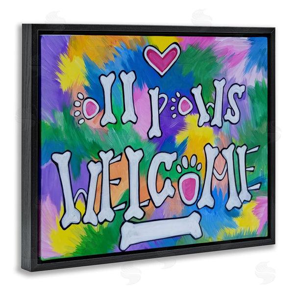 Stupell Industries Nettie Price | All Paws Welcome Phrase