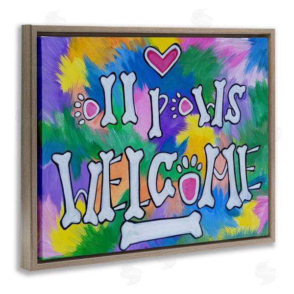 Stupell Industries Nettie Price | All Paws Welcome Phrase