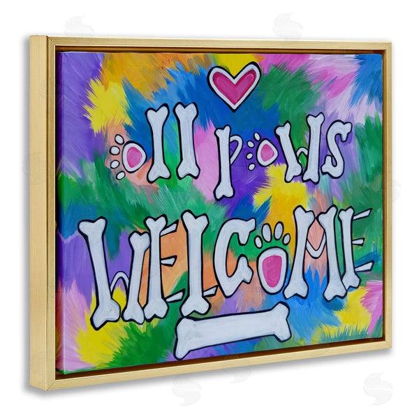 Stupell Industries Nettie Price | All Paws Welcome Phrase