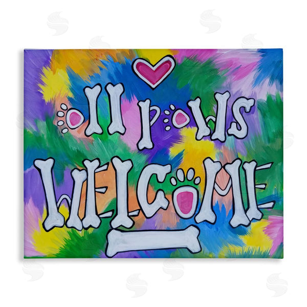 stupell industries Nettie Price | All Paws Welcome Phrase