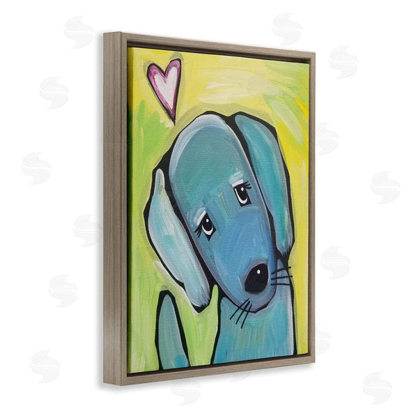 Stupell Industries Nettie Price | Blue Puppy On Yellow