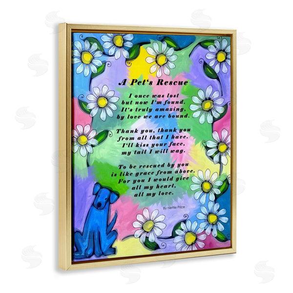 Stupell Industries Nettie Price | Heartfelt Pet's Rescue Poem