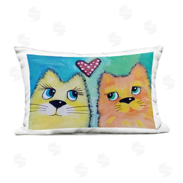 Stupell Industries Nettie Price | Loving Cat Pair With Heart Printed Throw Pillow