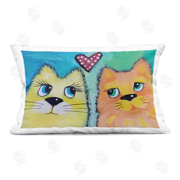 stupell industries Nettie Price | Loving Cat Pair with Heart Printed Throw Pillow