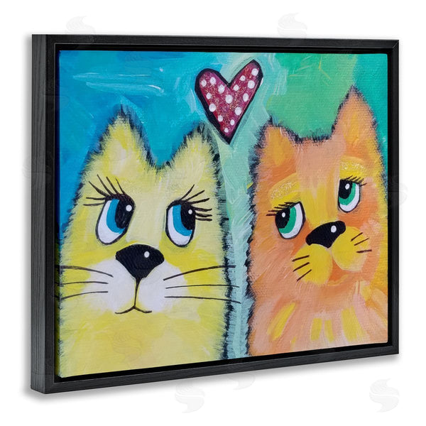 Stupell Industries Nettie Price | Loving Cat Pair With Heart Wall Art