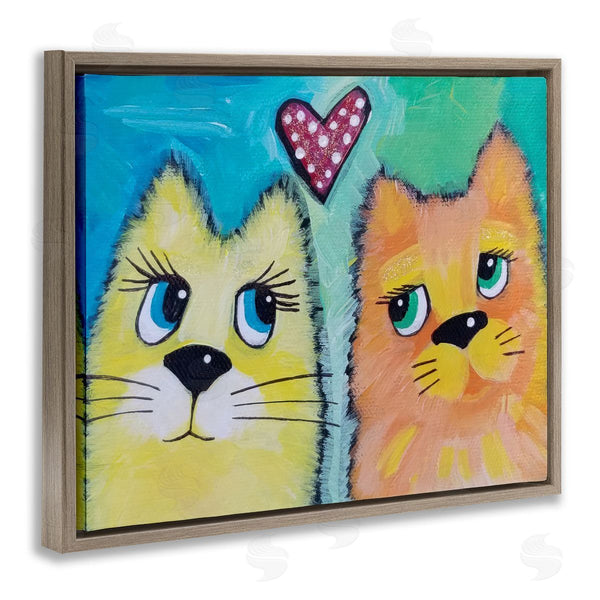 Stupell Industries Nettie Price | Loving Cat Pair With Heart Wall Art