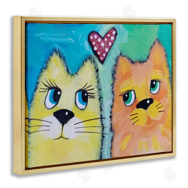 Stupell Industries Nettie Price | Loving Cat Pair With Heart Wall Art