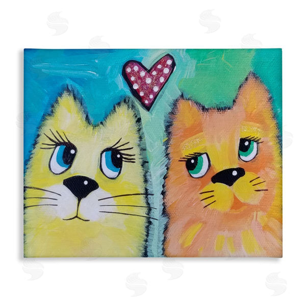 stupell industries Nettie Price | Loving Cat Pair with Heart Wall Art
