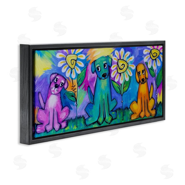 Stupell Industries Nettie Price | Puppy Trio With Daisies