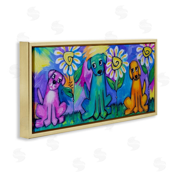 Stupell Industries Nettie Price | Puppy Trio With Daisies