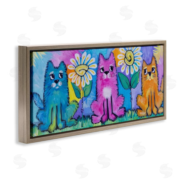 Stupell Industries Nettie Price | Vivid Cute Kitties & Flowers