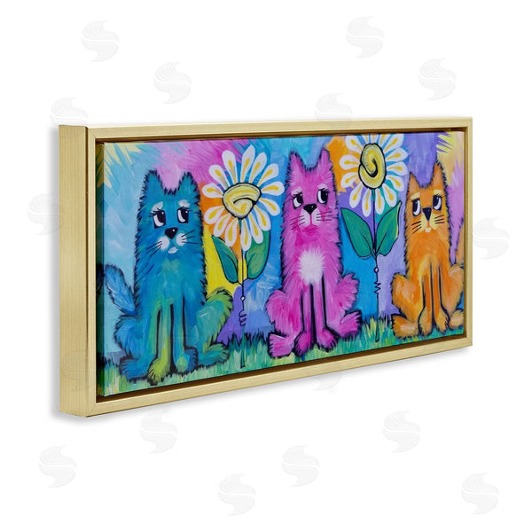 Stupell Industries Nettie Price | Vivid Cute Kitties & Flowers