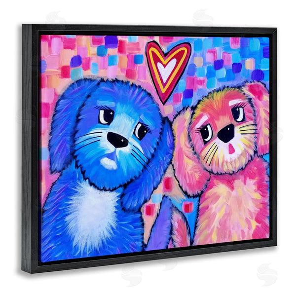 Stupell Industries Nettie Price | Vivid Pink & Blue Puppy Love