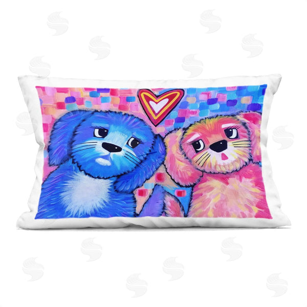 stupell industries Nettie Price | Vivid Pink & Blue Puppy Love Printed Throw Pillow