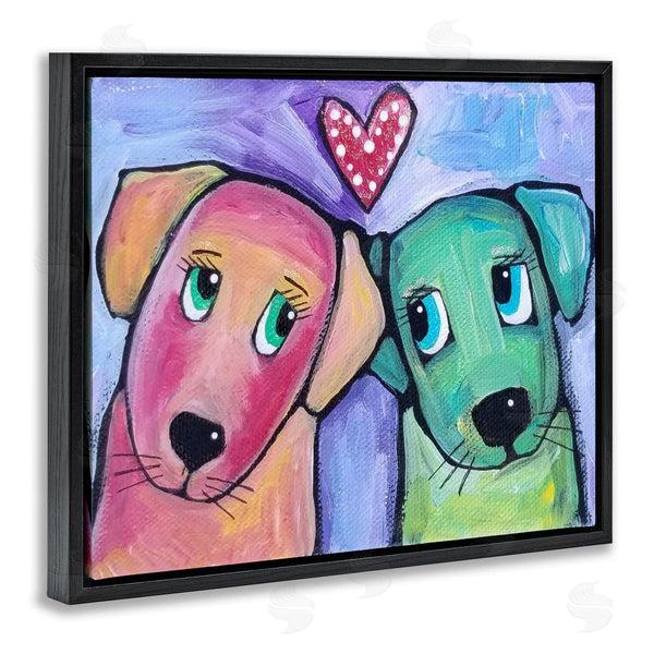 Stupell Industries Nettie Price | Vivid Pink & Green Puppy Love