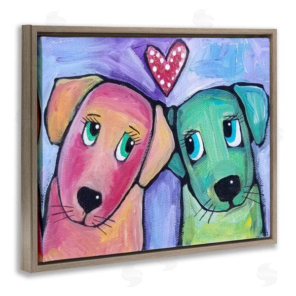 Stupell Industries Nettie Price | Vivid Pink & Green Puppy Love