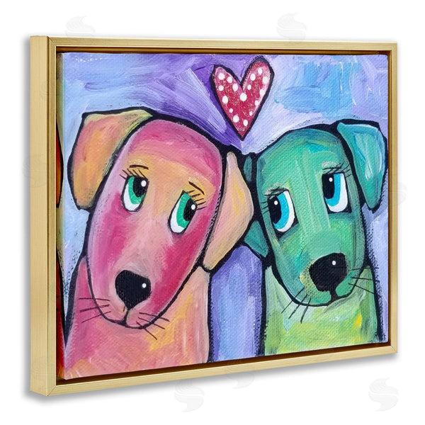 Stupell Industries Nettie Price | Vivid Pink & Green Puppy Love