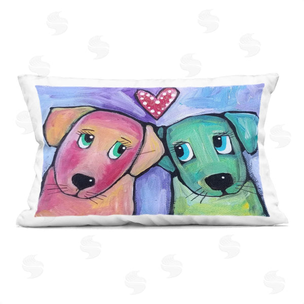 stupell industries Nettie Price | Vivid Pink & Green Puppy Love Printed Throw Pillow