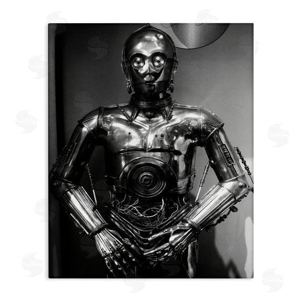 stupell industries Nice Nshuti | Iconic Robot Science Fiction Character Black White Wall Art