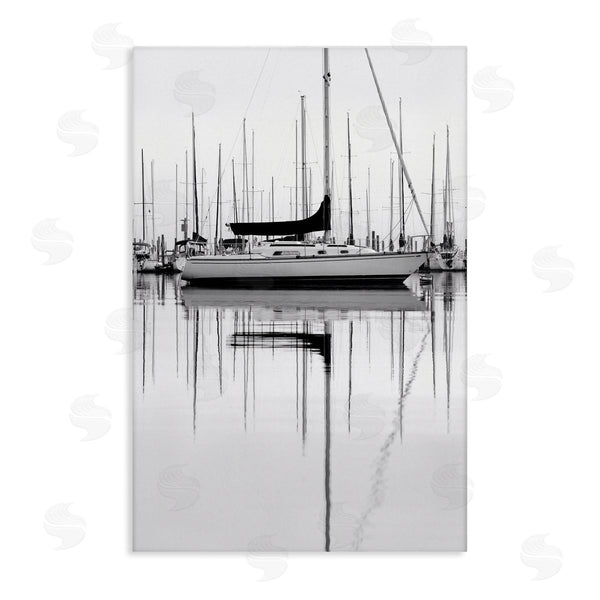 stupell industries Nicholas Bell | Monochrome Boat Harbor Wall Art
