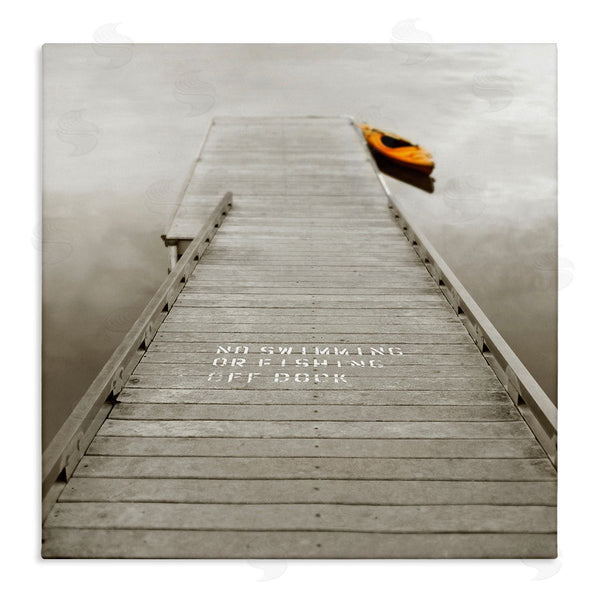 stupell industries Nicholas Bell | Summer Lake Dock Kayaking Wall Art