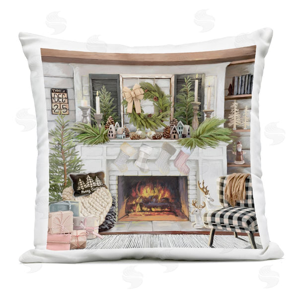 Stupell Industries Nicky Boehme | Cozy Christmas Mantel Stockings Printed Throw Pillow