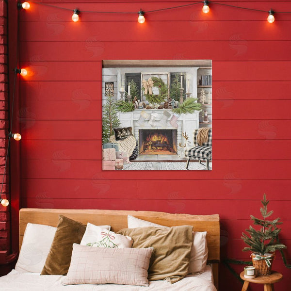 Stupell Industries Nicky Boehme | Cozy Fireplace Holiday