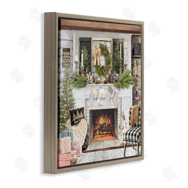 Stupell Industries Nicky Boehme | Cozy Fireplace Holiday