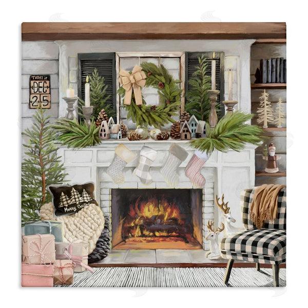 stupell industries Nicky Boehme | Cozy Fireplace Holiday