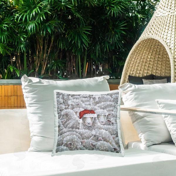 Stupell Industries Nicola Mason | Christmas Hat Sheep Printed Throw Pillow