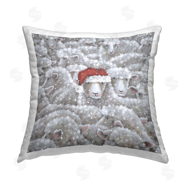 stupell industries Nicola Mason | Christmas Hat Sheep Printed Throw Pillow