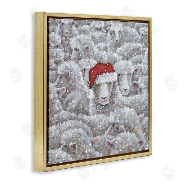 Stupell Industries Nicola Mason | Sheep With Santa Hat