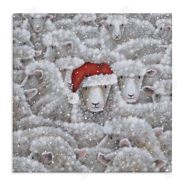 stupell industries Nicola Mason | Sheep with Santa Hat