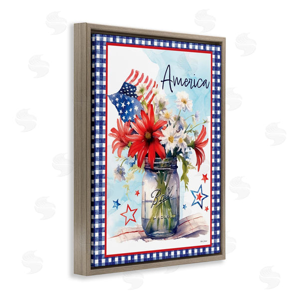 Stupell Industries Nicole DeCamp | America Bouquet With Flag Wall Art