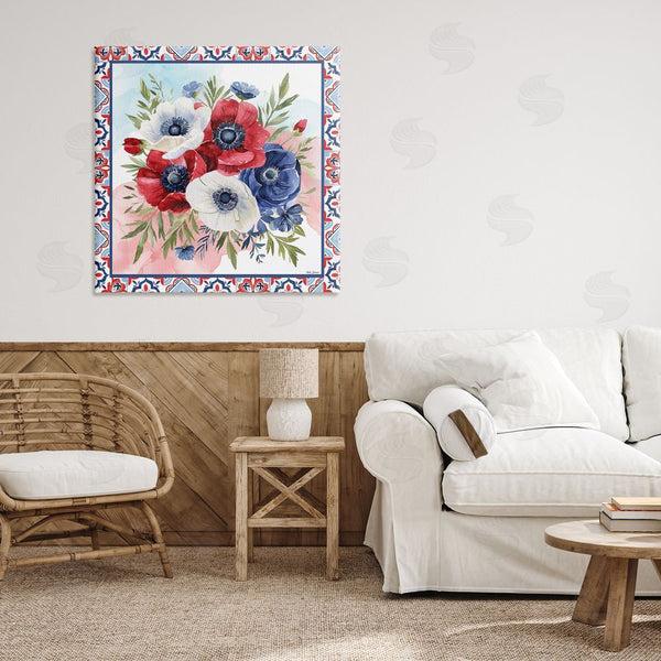 Stupell Industries Nicole DeCamp | Americana Poppy Bouquet Wall Art